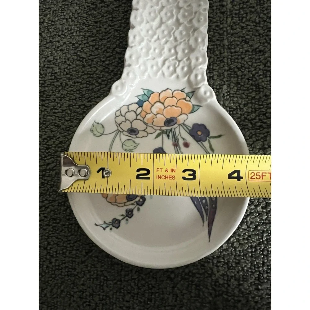 Anthropologie Turkuaz Kitchen Betül Floral Ceramic Spoon Rest Posy Boho Whimsy